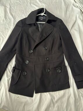 Black Double-Breasted Peacoat